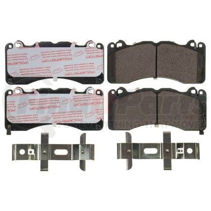PowerStop Brakes NXT-1792 Disc Brake Pad Set - Front, Carbon Fiber Ceramic Pads with Hardware for 2015-2020 Ford Mustang
