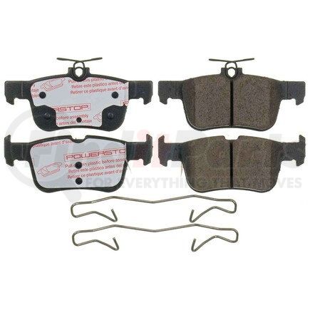 PowerStop Brakes NXT-1833 Disc Brake Pad Set - Rear, Carbon Fiber Ceramic Pads with Hardware for 2015-2020 Ford Edge