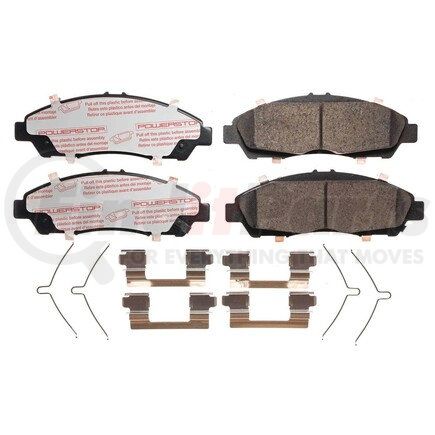 PowerStop Brakes NXT-1896 Disc Brake Pad Set - Front, Carbon Fiber Ceramic Pads with Hardware for 2017-2020 Cadillac XT5