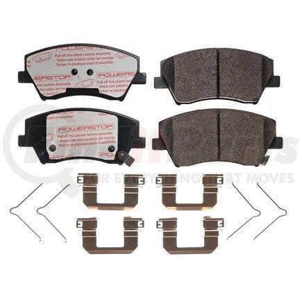 PowerStop Brakes NXT-1912 Disc Brake Pad Set - Front, Carbon Fiber Ceramic Pads with Hardware for 2018-2020 Hyundai Elantra GT