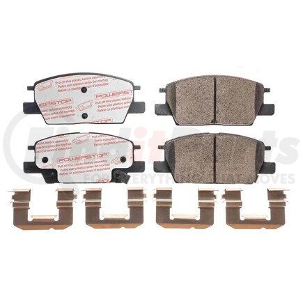 PowerStop Brakes NXT-1913 Disc Brake Pad Set - Front, Carbon Fiber Ceramic Pads with Hardware for 2017-2019 Buick LaCrosse