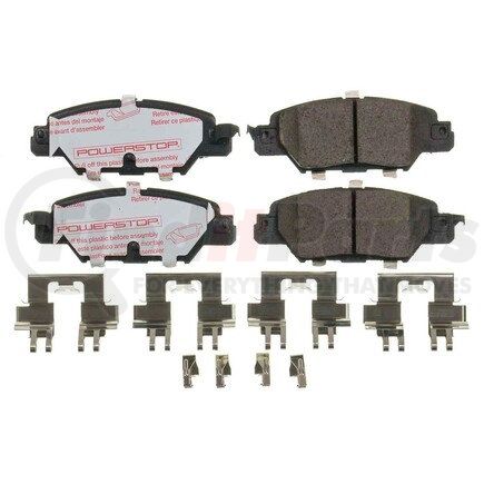 PowerStop Brakes NXT-1846 Disc Brake Pad Set - Rear, Carbon Fiber Ceramic Pads with Hardware for 2016-2020 Mazda CX5
