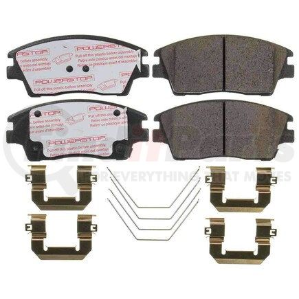 PowerStop Brakes NXT-1847 Disc Brake Pad Set - Front, Carbon Fiber Ceramic Pads with Hardware for 2017-2021 Kia Sportage