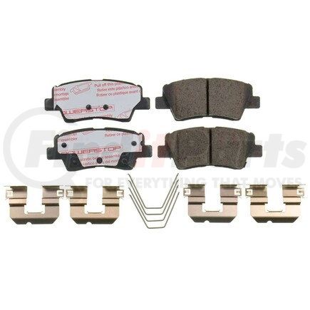 PowerStop Brakes NXT-1848 Disc Brake Pad Set - Rear, Carbon Fiber Ceramic Pads with Hardware for 2017-2021 Kia Sportage