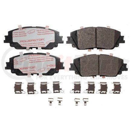 PowerStop Brakes NXT-2076 Disc Brake Pad Set - Front, Carbon Fiber Ceramic Pads with Hardware for 2021 Lexus ES250