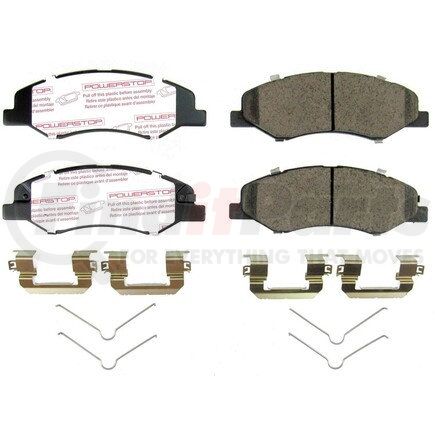 PowerStop Brakes NXT-2089 Disc Brake Pad Set - Front, Carbon Fiber Ceramic Pads with Hardware for 2018-2020 Honda Odyssey