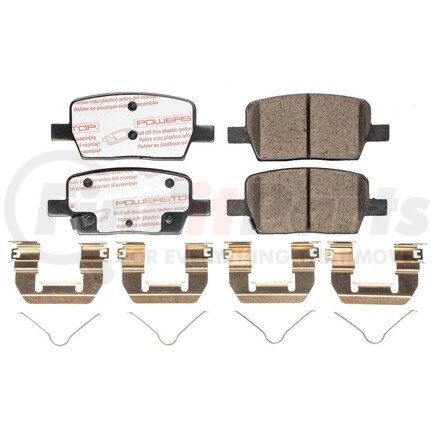 PowerStop Brakes NXT-1914 Disc Brake Pad Set - Rear, Carbon Fiber Ceramic Pads with Hardware for 2017-2020 Cadillac XT5