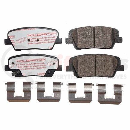 PowerStop Brakes NXT-1916 Disc Brake Pad Set - Rear, Carbon Fiber Ceramic Pads with Hardware for 2011-2014 Kia Sorento
