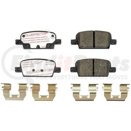 PowerStop Brakes NXT-1921 Disc Brake Pad Set - Rear, Carbon Fiber Ceramic Pads with Hardware for 2016-2020 Chevrolet Malibu