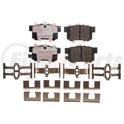 PowerStop Brakes NXT-537 Disc Brake Pad Set - Rear, Carbon Fiber Ceramic Pads with Hardware for 2003-2015 Honda Civic