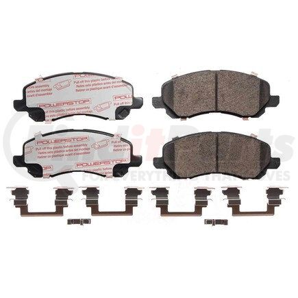 PowerStop Brakes NXT-866 Disc Brake Pad Set - Front, Carbon Fiber Ceramic Pads with Hardware for 2007-2017 Jeep Patriot