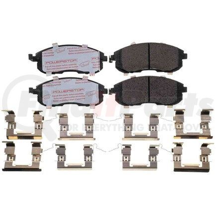 PowerStop Brakes NXT-815A Disc Brake Pad Set - Front, Carbon Fiber Ceramic Pads with Hardware for 2008-2019 Nissan Sentra