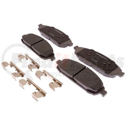 ACDelco 14D1080CHF1 Disc Brake Pad - Bonded, Ceramic, Revised F1 Part Design, With Chamfers and Slot