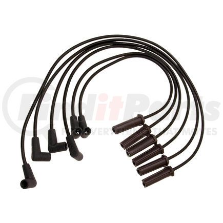 ACDelco 746CC Spark Plug Wire Set - Solid Boot, Silicone Insulation, Snap Lock, 6 Wires