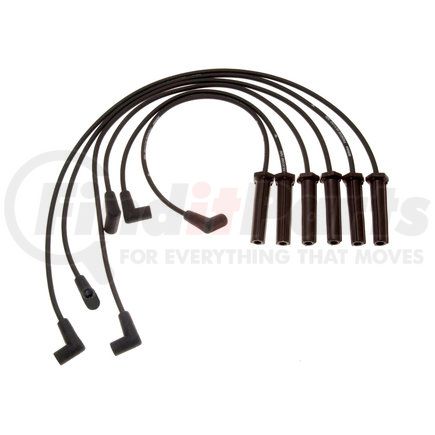 ACDelco 746V Spark Plug Wire Set - Solid Boot, Silicone Insulation, Snap Lock, 6 Wires