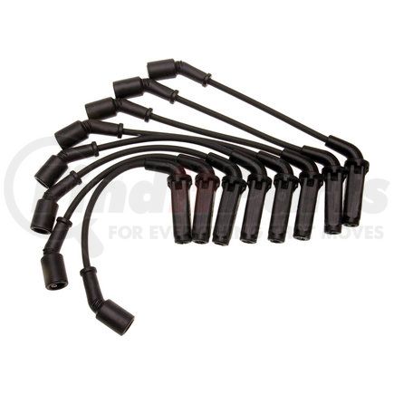 ACDelco 748FF Spark Plug Wire Set - Solid Boot, 7 mm, Silicone Insulation, Snap Lock, 8 Wires