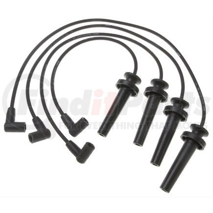 ACDelco 9744QQ Spark Plug Wire Set - Solid Boot, Silicone Insulation, 1.5 kOhm, Snap Lock