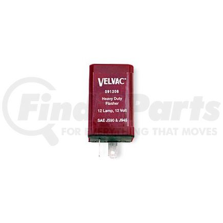 Velvac 091208 Multi-Purpose Flasher - 2 Terminals, Red, 2-12 Lamp Rating, 70-120 Flash Rate FPM, 25 Amp Rating