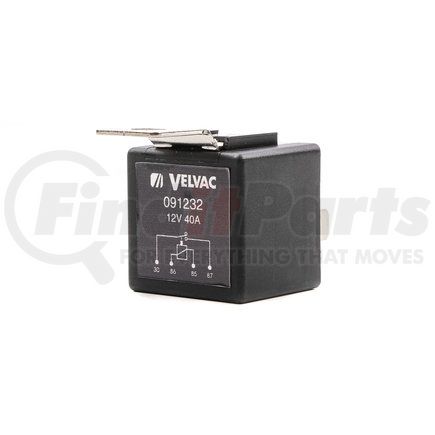 Velvac 091232 Multi-Purpose Relay Kit - Relay, 12 Voltage, 40 Amp Rating, 4 Terminals, Mounting Tab