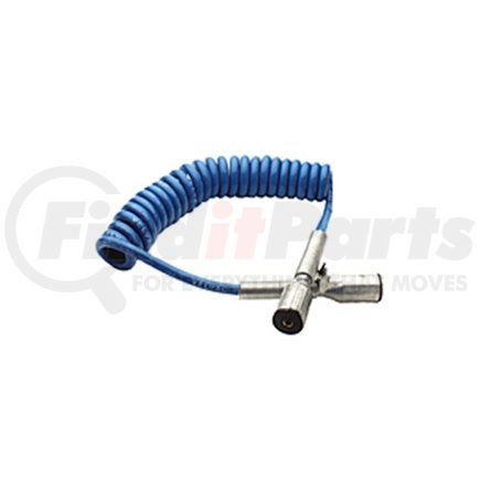 Velvac 590135 Coiled Cable - 12' Tailgate Lift Power Cable Assembly, 2 Gauge, Blue Jacketed