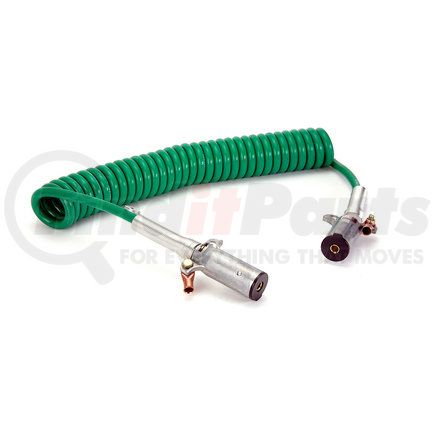 Velvac 590264 Coiled Cable - 15' Tailgate Lift, Battery Charging, 4 Gauge Cable Assembly, Green Jacketed