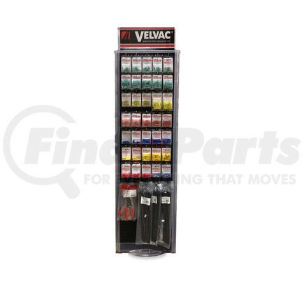 VELVAC 690111 Electrical Terminals Assortment - Includes: 65 popular part numbers for a total of 226 items, 3-sided spinner display, Plan-O-Gram, 107 4" Peg Hooks