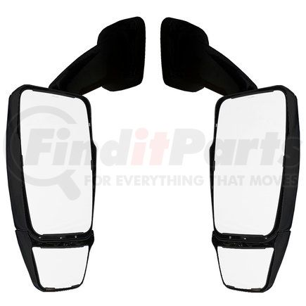 Velvac 713965-7 2025 Full Flat w/ Top Hat Series Door Mirror - Black, Driver and Passenger Side
