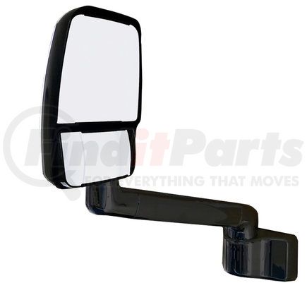 Velvac 714273 2030 Series Door Mirror - Black, 9" Radius Base, 10" Arm, Deluxe Head, Driver Side
