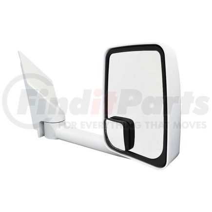 Velvac 714508 2020 Standard Door Mirror - White, 102" Body Width, 17.50" Arm, Standard Head, Passenger Side