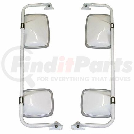 Velvac 727067 Door Mirror - White, Complete Pair