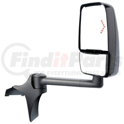 Velvac 728574 2020SS Deluxe Door Mirror - Black, 96" Body Width, Deluxe Head, Passenger Side