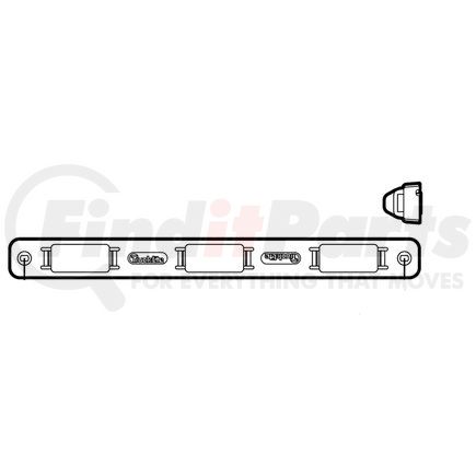 Truck-Lite 00817 15 Series Identification Light Bar - 6" Centers, Black