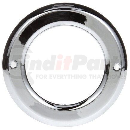 Truck-Lite 10740 Side Marker Light Grommet - Chrome Plastic, Grommet Cover for 10 Series and 2.5 in. Lights, Round