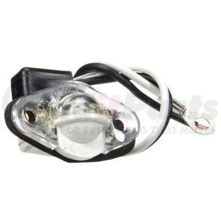 Truck-Lite 26001 Courtesy Light - Incandescent, 1 Bulb, Round Clear Lens, Gasket Mount, PL-10, Stripped End/Ring Terminal, 12V, Kit