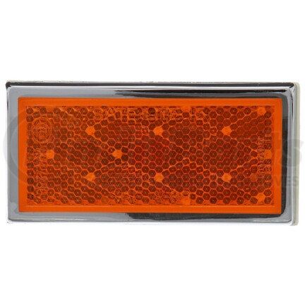 Truck-Lite 32A Signal-Stat Reflector - 1 x 3" Rectangle, Yellow, Acrylic Adhesive Mount
