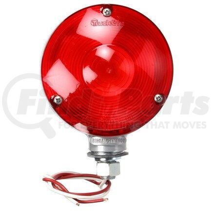 Truck-Lite 3805Y115 Signal-Stat Pedestal Light - Incandescent, Red Round, 1 Bulb, Dual Face, 2 Wire, 1 Stud, Gray, Stripped End