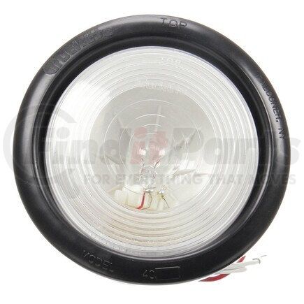 Truck-Lite 40004 40 Series Back Up Light - Incandescent, Clear Lens, 1 Bulb, Round Lens Shape, Grommet Kit, 12v