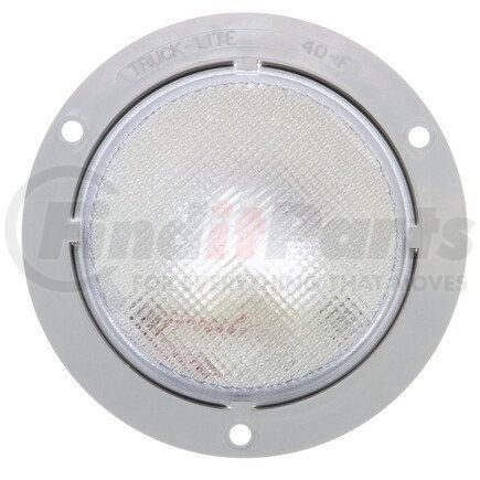 Truck-Lite 40023 40 Series Dome Light - Incandescent, 1 Bulb, Round Clear Lens, Gray Flange Mount, 12V