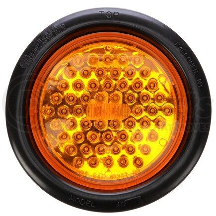 Truck-Lite 44071Y Super 44 Turn Signal / Parking Light - LED, Yellow Round, 60 Diode, Grommet Mount, 12V, Black PVC Trim