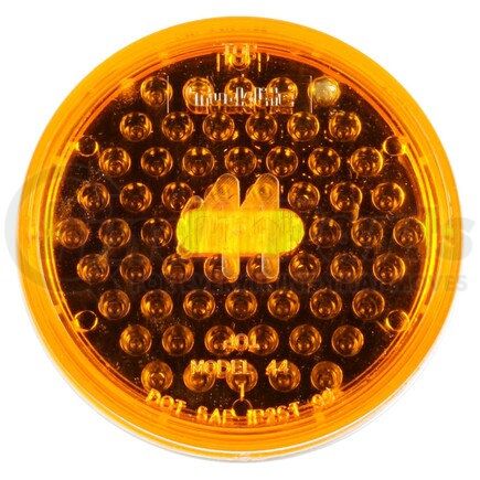 Truck-Lite 44203Y Super 44 Turn Signal / Parking Light - LED, Yellow Round, 60 Diode, Grommet Mount, 12V