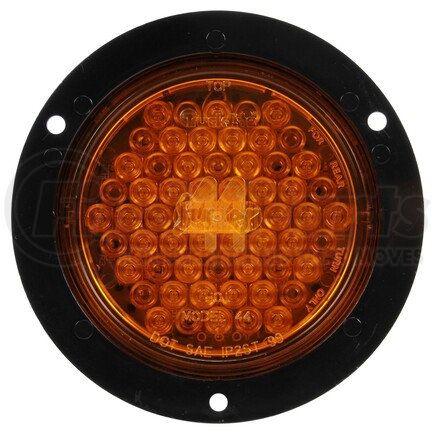 Truck-Lite 44227Y Super 44 Turn Signal Light - LED, Yellow Round Lens, 42 Diode, Flange Mount, 12V