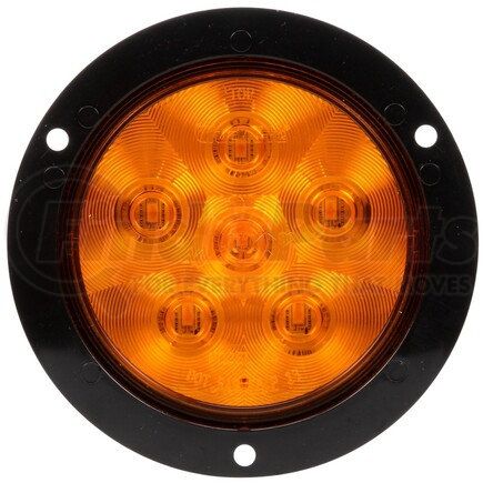 Truck-Lite 44292Y Super 44 Turn Signal / Parking Light - LED, Yellow Round, 6 Diode, Flange, 12V, Black Polycarbonate Trim