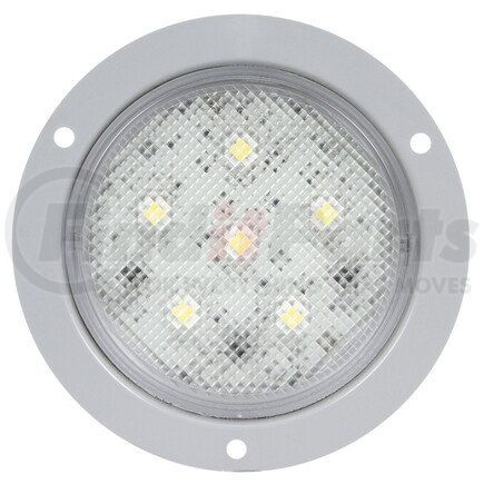 Truck-Lite 44339C Super 44 Dome Light - LED, 6 Diode, Round Clear Lens, Gray Flange Mount, 12V