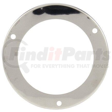 Truck-Lite 44708 Flange Cover - Mirror Finish, 4 in Diameter Round Shape Lights, Silver Stainless Steel, 3 Screw Bracket Mount