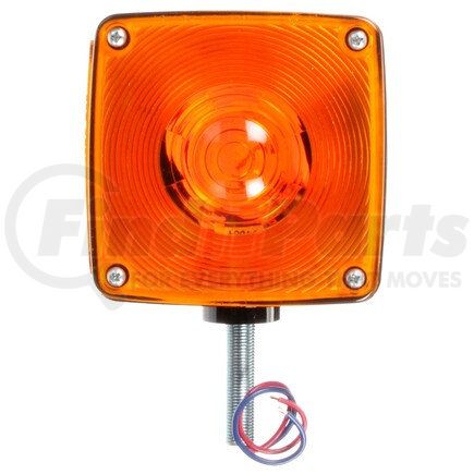 Truck-Lite 4800 Signal-Stat Pedestal Light - Incandescent, Red/Yellow Square, 2 Bulb, Dual Face, Vertical Mount, Side Marker, 3 Wire, 1 Stud, Stripped End