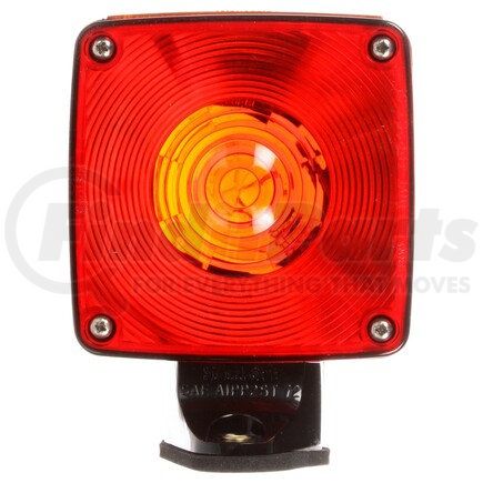 Truck-Lite 4854 Signal-Stat Pedestal Light - Incandescent, Red/Yellow Square, 3 Bulb, Right-hand, Single Face, Horizontal Mount, Side Marker, Bracket Mount, Black
