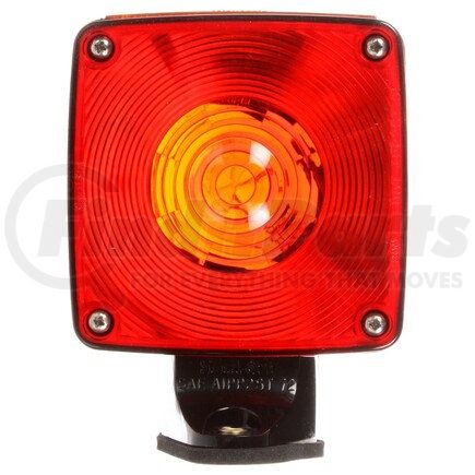 TRUCK-LITE 4854 Signal-Stat Pedestal Light - Incandescent, Red/Yellow Square, 3 Bulb, Right-hand, Single Face, Horizontal Mount, Side Marker, Bracket Mount, Black