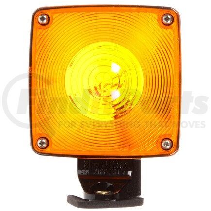 Truck-Lite 4872AA Signal-Stat Pedestal Light - Incandescent, Yellow Square, 1 Bulb, Dual Face, Horizontal Mount, Side Marker, Bracket Mount