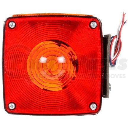 Truck-Lite 4805 Signal-Stat Pedestal Light - Incandescent, Red/Yellow Square, 2 Bulb, Dual Face, Vertical Mount, Side Marker, 5 Wire, 2 Stud, Stripped End