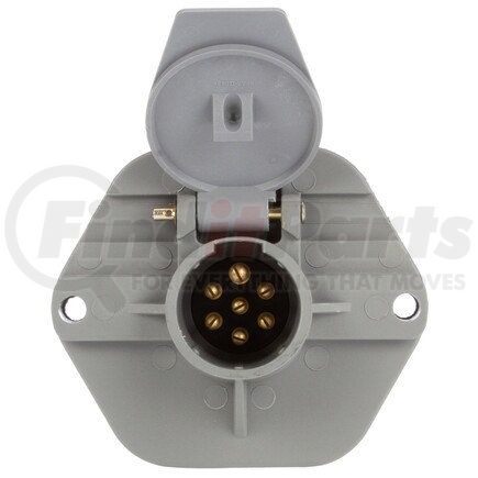 Truck-Lite 50865 50 Series Trailer Receptacle - 7 Split Pin, Grey Plastic, Surface Mount, 20A